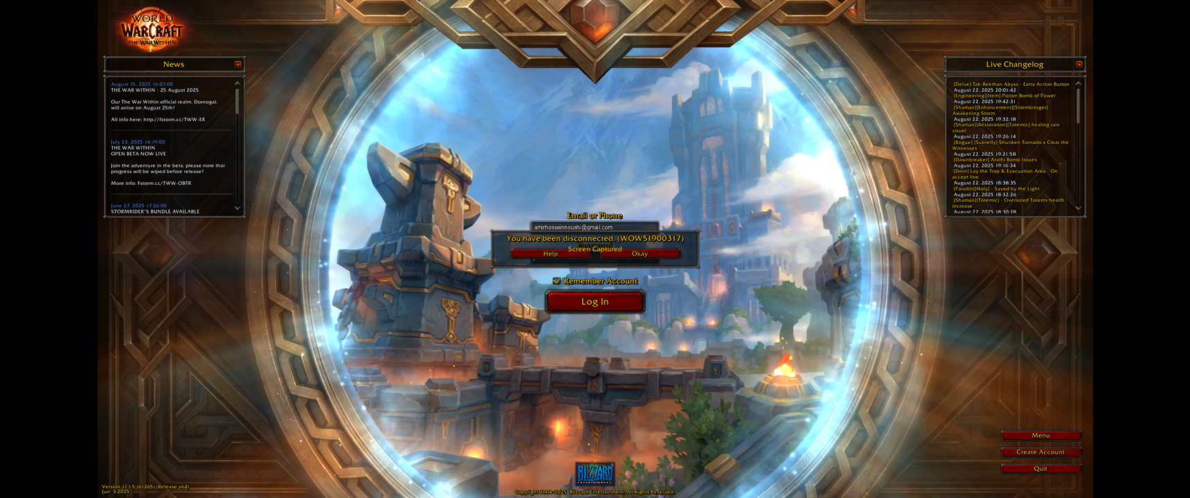 login problem (wow51900317) - General Discussion - Firestorm